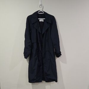 Retro 80's Classic Navy Women's Trench Coat